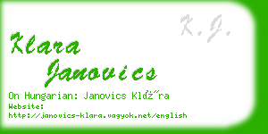 klara janovics business card